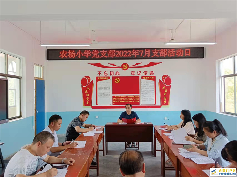 印江县农场小学党支部开展庆祝建党101周年系列活动(图2) 7月支部活动日.jpg